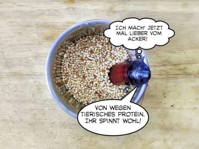 Fauchschabe mit Sprechblasen